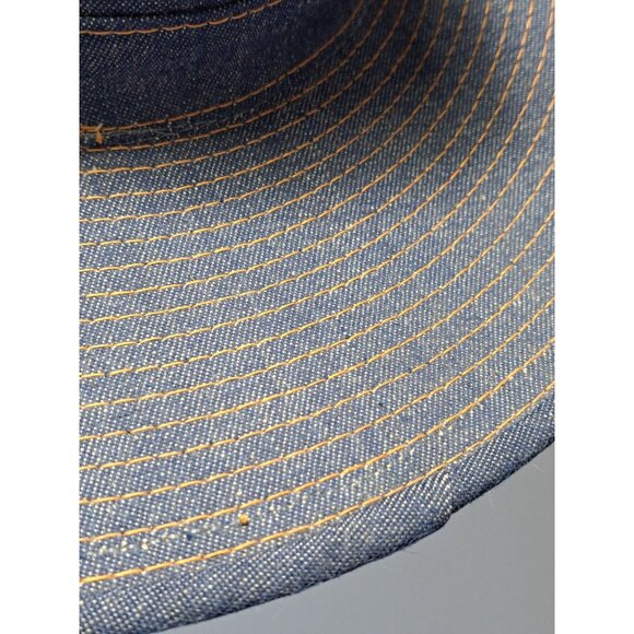 Vtg The Rustler Denim Cowboy Hat X-Large Western Men's Union Made Blue Retro - Picture 4 of 12
